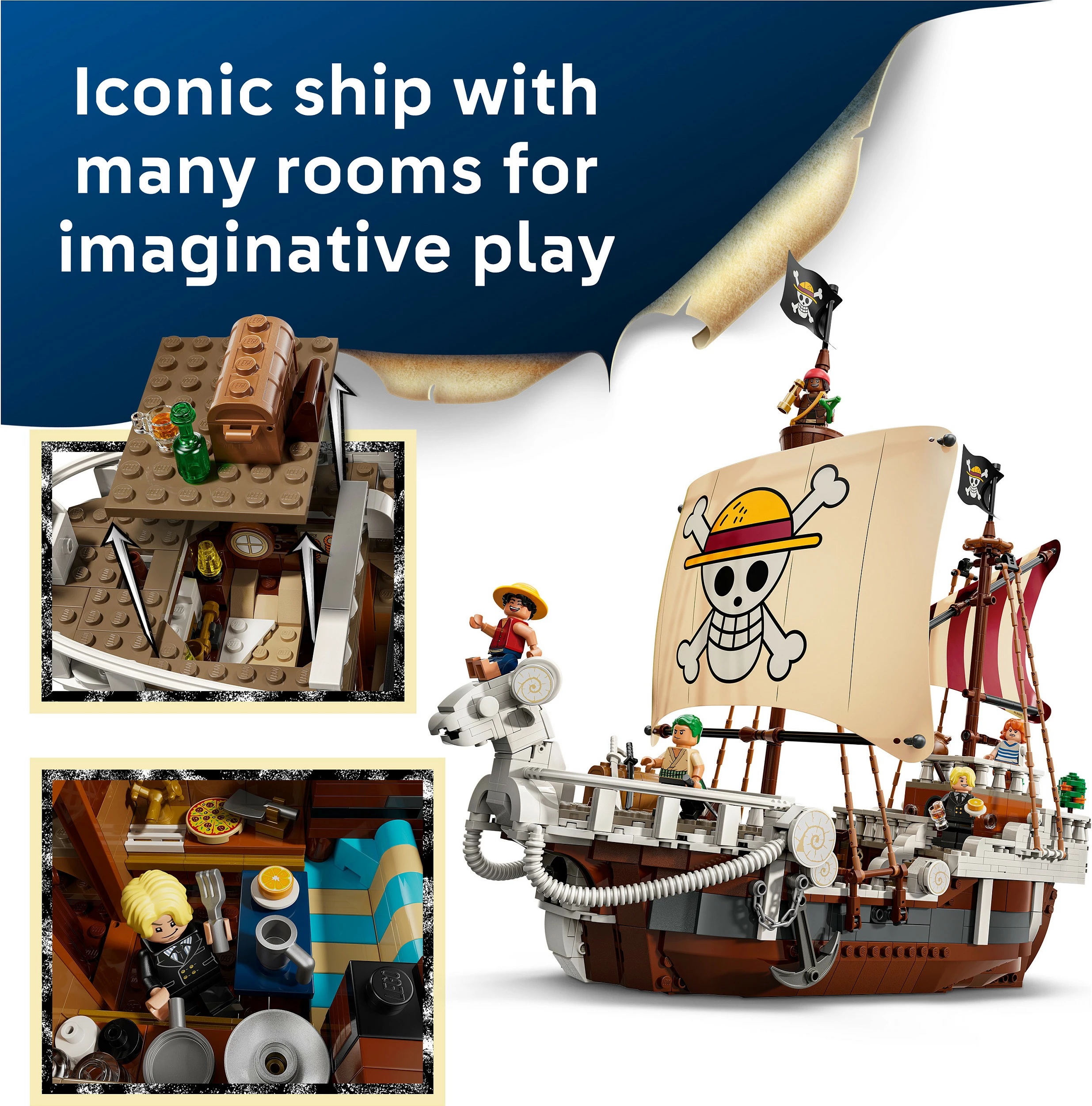 Set ndërtimi LEGO ONE PIECE The Going Merry Pirate Ship 75639, 1376 pjesë, 10+, multikolor