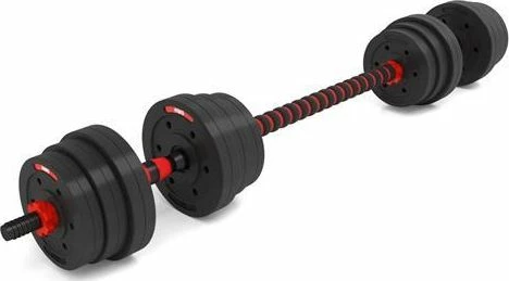 Set hantla HMS SGP20 2 x 10 kg, me lidhës për shtangë, bituminoze, e zezë, set 2 copë