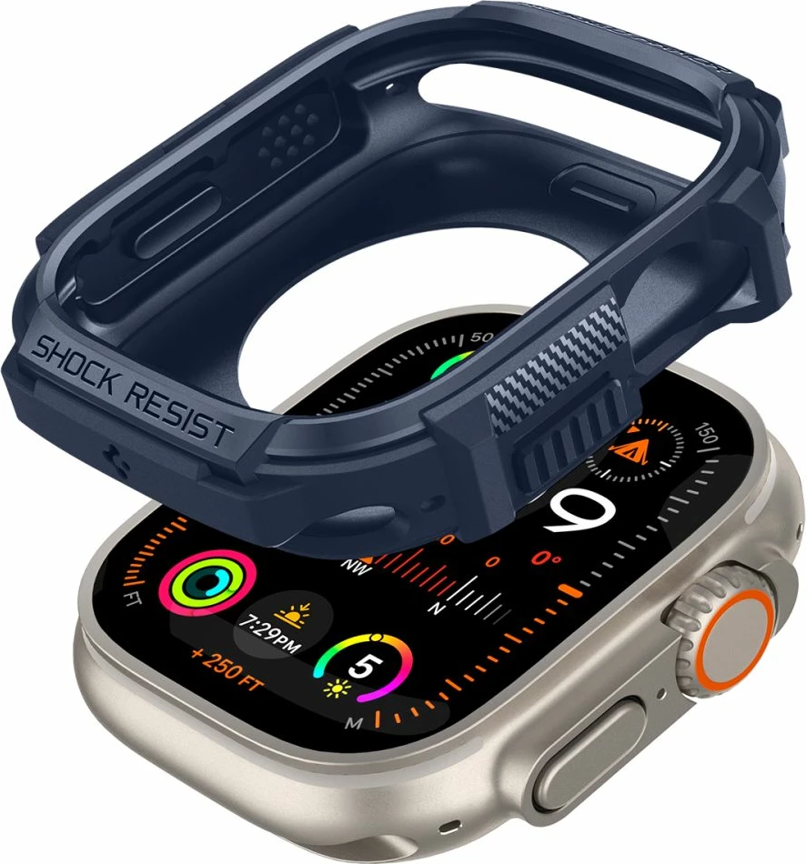 Mbështjellës Spigen Rugged Armor për Apple Watch Ultra 49mm, Navy Blue