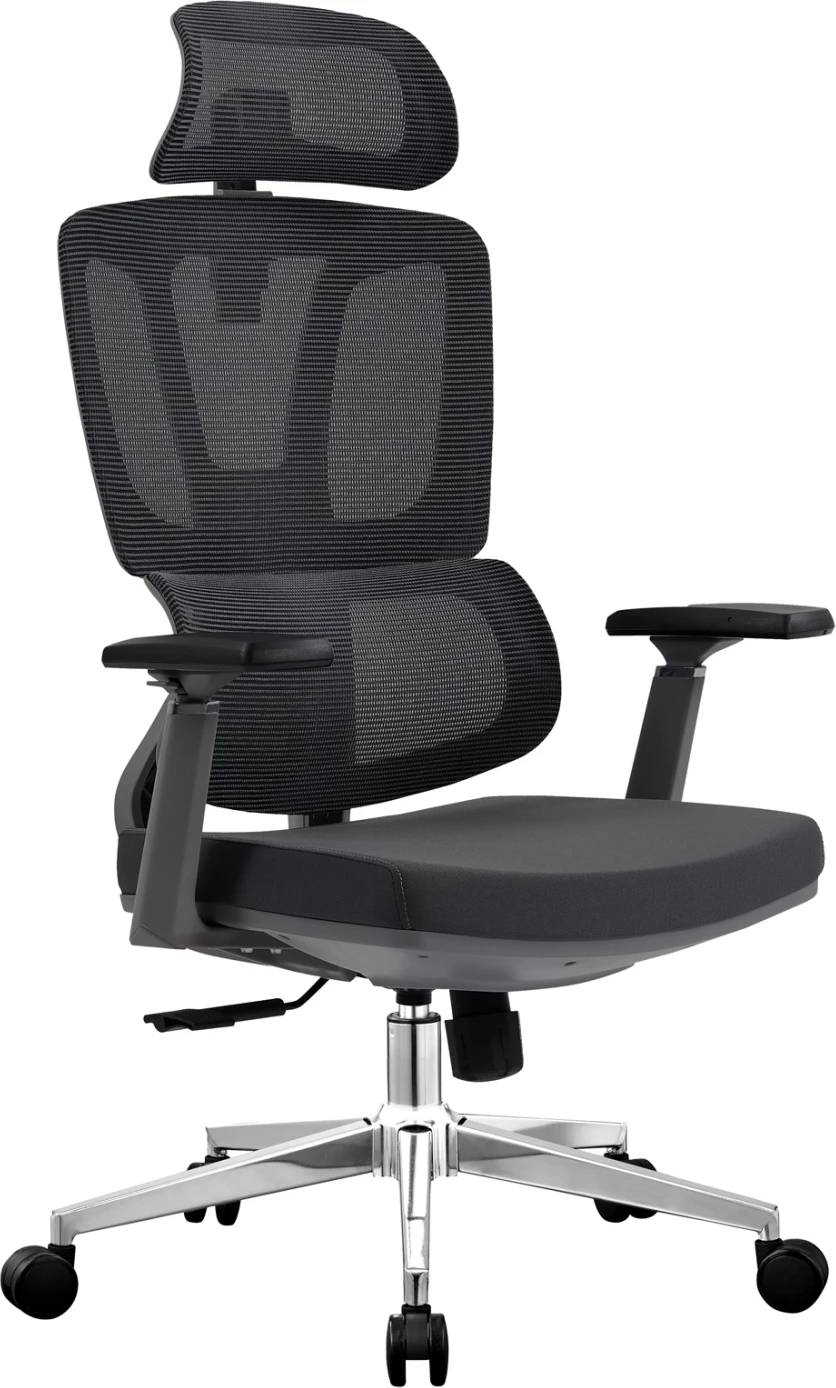 Karrige zyre TASKMASTER, rrjetë e zezë, bazë kromi, FH1216.01, 69x65x125cm