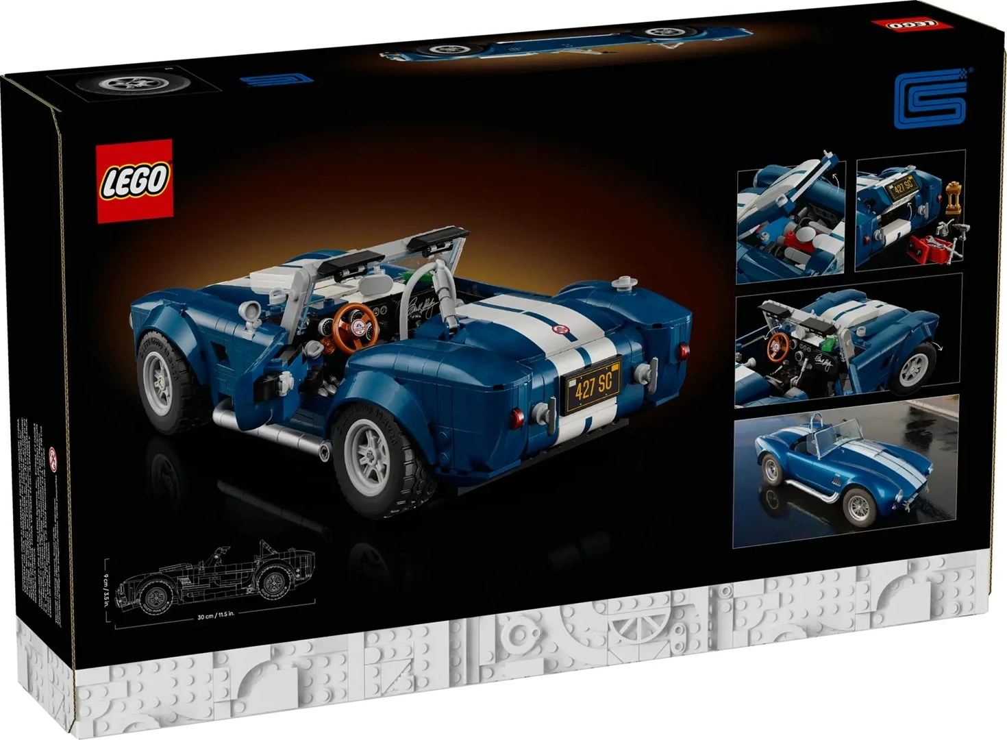 Set LEGO ICONS Shelby Cobra 427 S/C, 10357, për të rritur, Blu