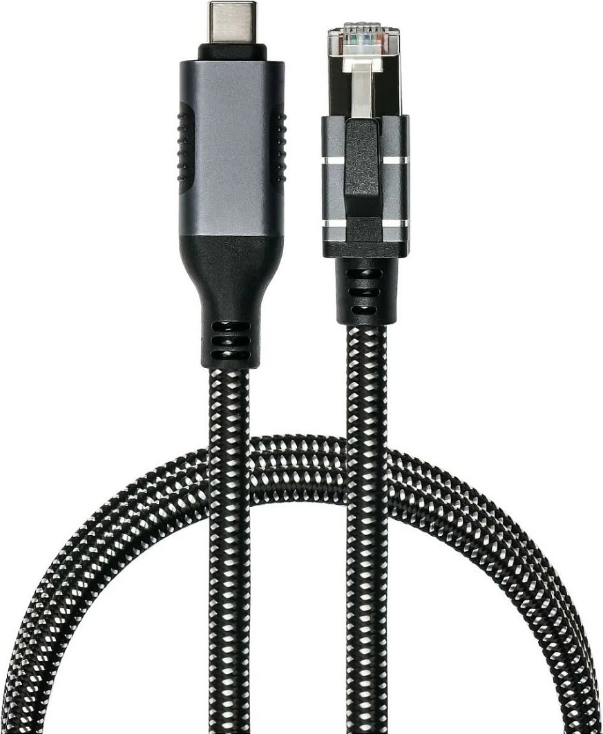 Kabllo Ethernet GoodConnections USB-C në RJ45, 1.5 m, Gigabit, e thurur, antracit