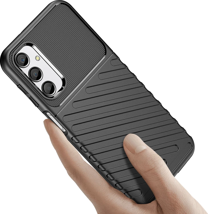 Mbështjellës Hurtel Thunder Case për Samsung Galaxy M34, TPU, zi