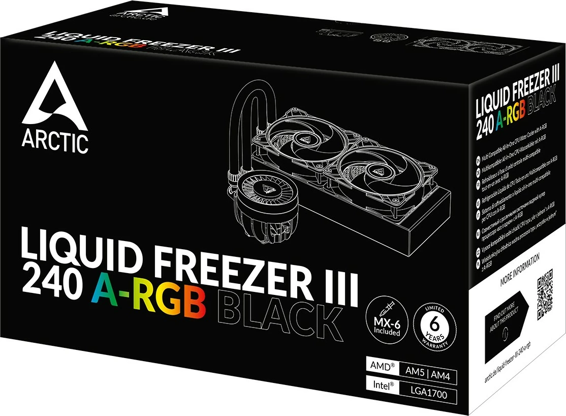 Ftohës uji ARCTIC Liquid Freezer III 240 A-RGB, 12 cm, i zi