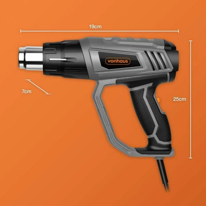 Pistoletë termike VonHaus 3515181 2000W 350–600°C, gri/zezë, set me 4 gryka