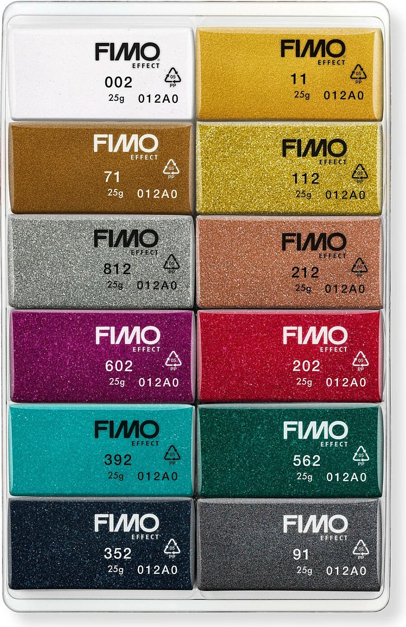 Masë modelimi FIMO STAEDTLER Sparkle, set 12 ngjyra, pjekje në furrë 110°C, 12x25 g