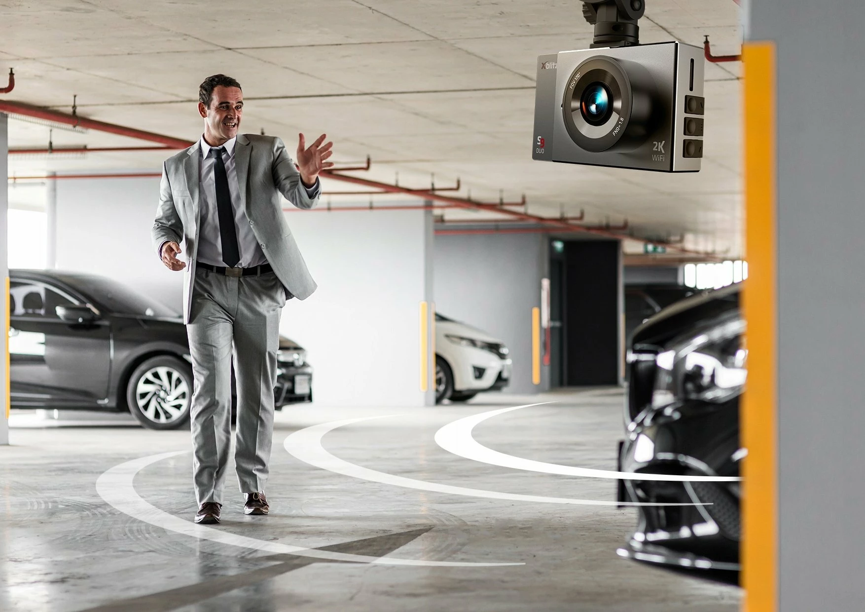 Kamerë regjistrimi për veturë Xblitz S9 Duo 2K 3" WiFi, set para+prapa, gri/zi