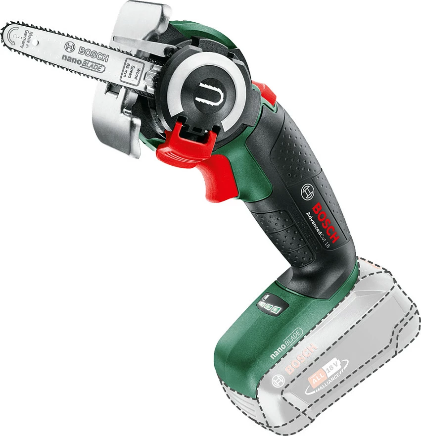 Sharrë dore me bateri Bosch AdvancedCut 18, 2.5Ah, 18V, 6.5cm, zi/gjelbër/kuqe/argjend