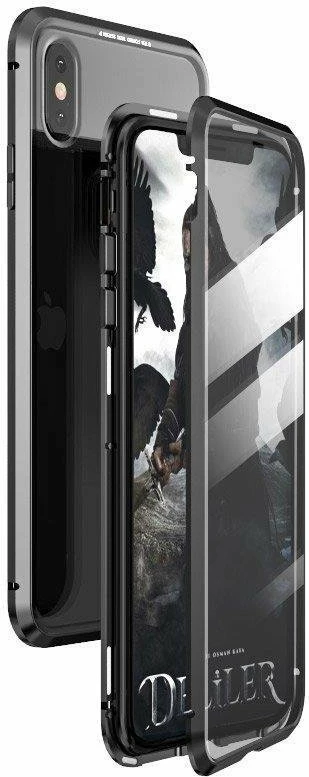 Mbështjellës Wozinsky Full Magnetic Case për Samsung Galaxy A72, xham i integruar, zi-transparent