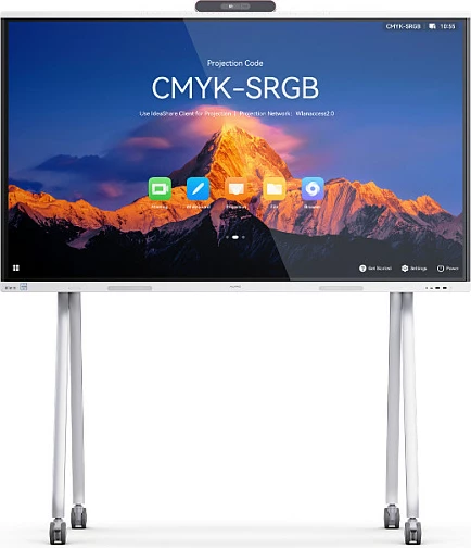 Ekran interaktiv konferencash HUAWEI IdeaHub S3 IHS3-65SA, 65 inç, 4K UHD, Touch, Wi‑Fi 6, kamerë, Jade White