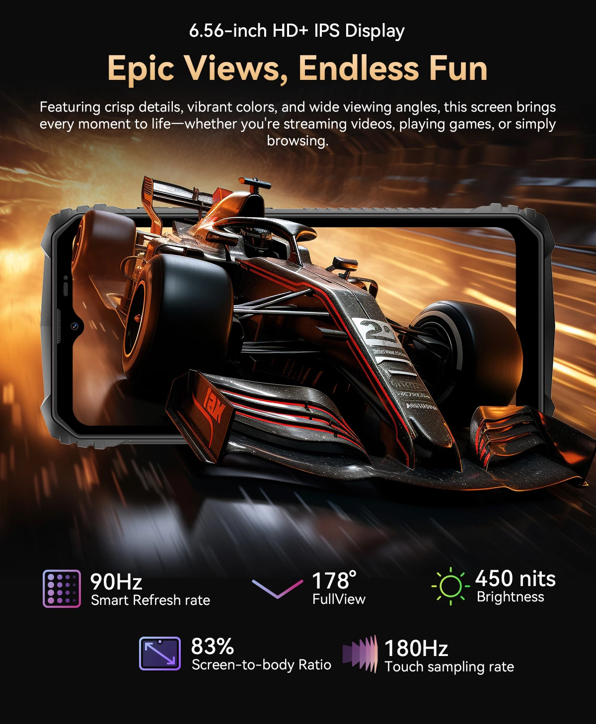 Celular Oscal Marine 1 4GB RAM 128GB 5100mAh IP68/IP69K MIL-STD-810H, portokalli