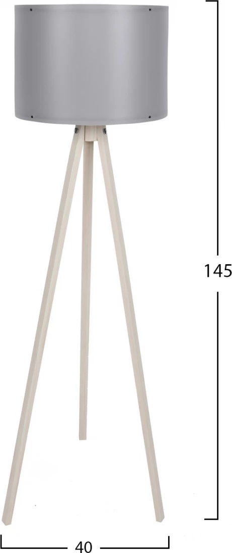 Llambë dyshemeje në ecru dhe gri, FH7272.16, Φ38x145 cm