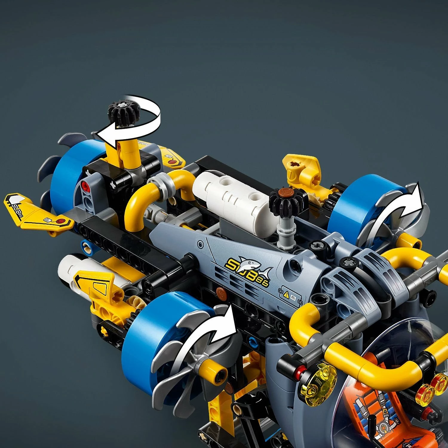 Set ndërtimi LEGO Technic Research Submarine 42201, 413 copë, blu/verdhe