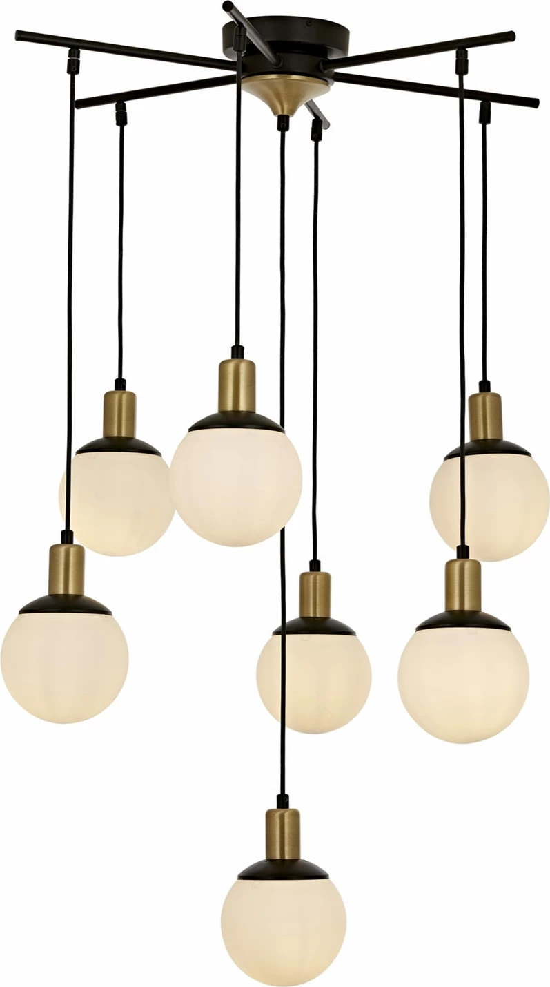 Llambë tavani moderne, Opviq, AV-1838-7Bsy, e zezë, e bardhë, bronzi