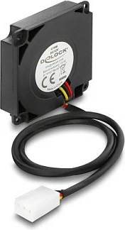 Ventilator ftohës radial DeLOCK 40x40x10mm, 12V DC, 3-Pin, kabllo 0.3m, i zi