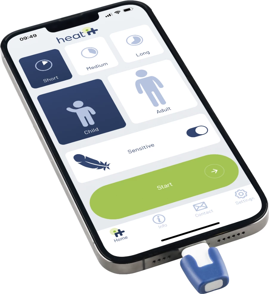 Pajisje kundër pickimeve të insekteve HEAT IT V3 USB-C, e kaltër
