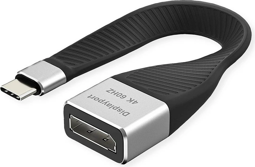 Adapter ROLINE 12033240, USB-C në DisplayPort, 4K 60Hz, 0.13 m, i zi