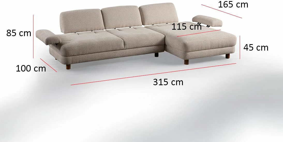 Kënd divani-krevat Atelier del Sofa, Nice L kënd djathtas, krem