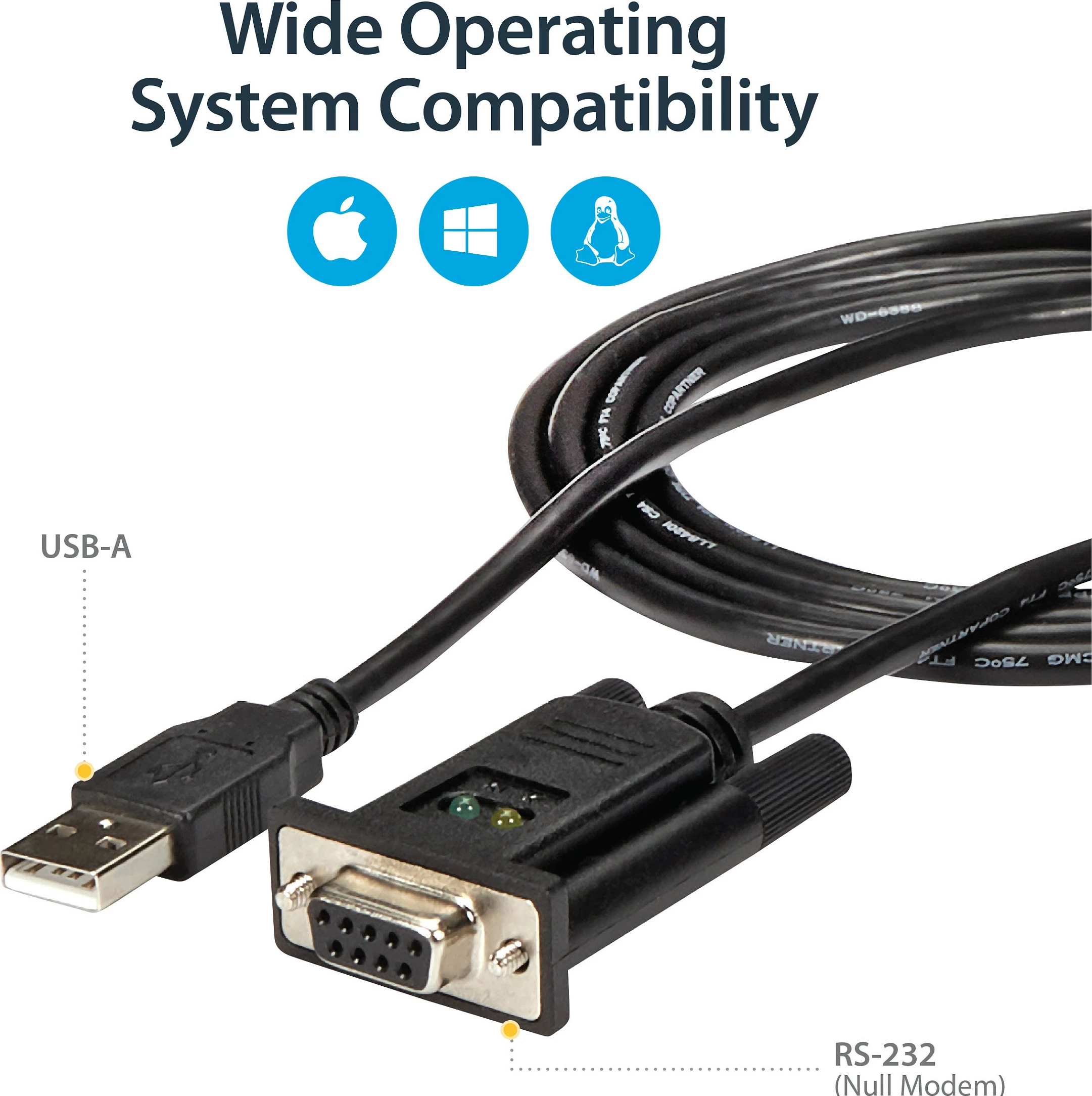 Adapter kabëll USB në Serial RS232 StarTech ICUSB232FTN, FTDI FT232RL, 1.7 m, i zi