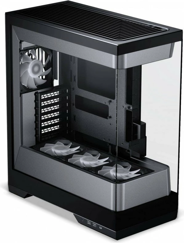 Kasë Phanteks Evolv S2 PH-ES524S2_DBK01, midi-tower E-ATX, xham i kalitur, DRGB, USB-C, e zezë/argjendtë