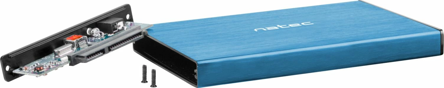 Kasë eksternale për HDD/SSD 2.5" Natec Rhino Go NKZ-1280, SATA III në USB 3.0, blu