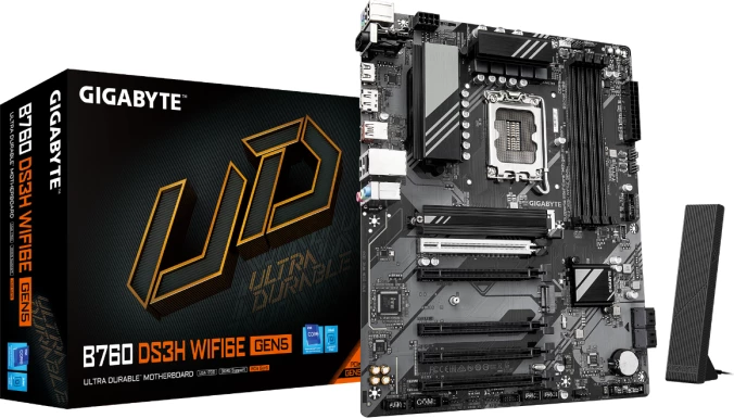 Pllakë amë GIGABYTE B760 DS3H WF6E GEN5, ATX, LGA1700, DDR5, WiFi 6E