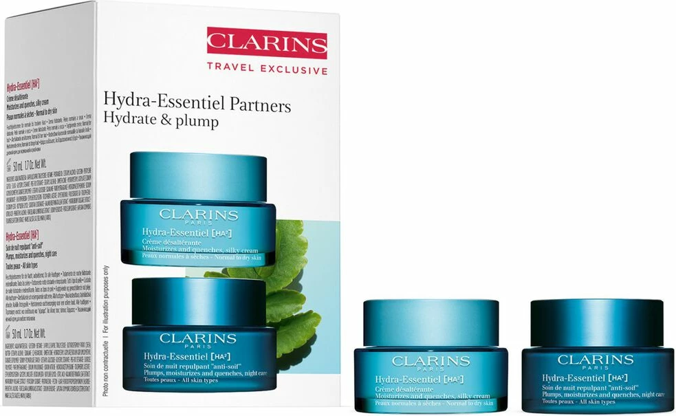 Set për Kujdesin e Fytyrës Clarins Hydra-Essentiel Hydrate & Plump Travel Exclusive