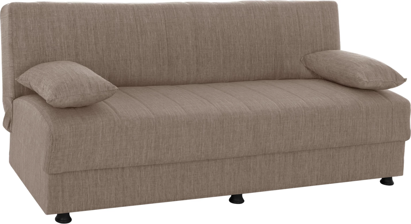 Divan shtrat tre-vendësh, stof bezhë, këmbë të shkurtra, pa krahë, FH3239.04