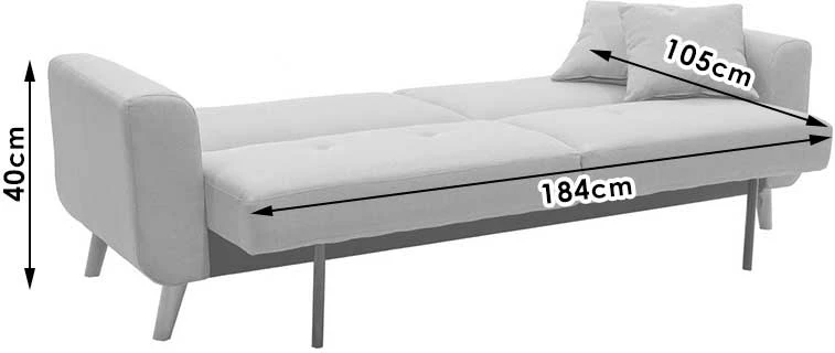 Divan-tresh shtrat Carmelo ngjyrë gri e errët 214x80x86cm