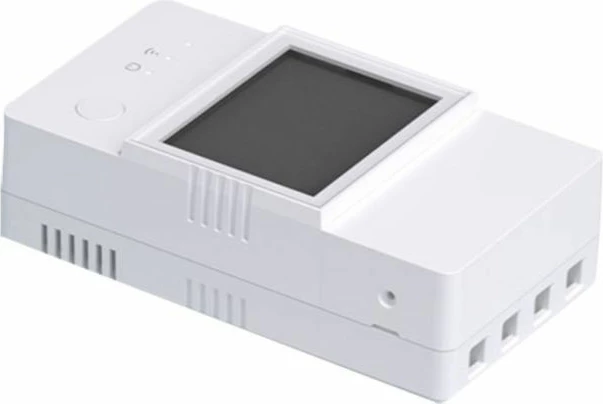 Switch smart WiFi SONOFF POWR320D, matje konsumit energjisë, 20A, ekran LCD, i bardhë