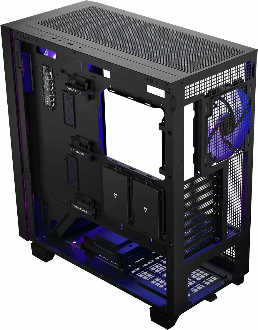 Kasë Modecom Perun Apex ARGB AT-PERUN-4F-ARGB-10-000000-0002, Midi Tower ATX/mATX/ITX, 4x 140mm ARGB fan, USB-C, e zezë