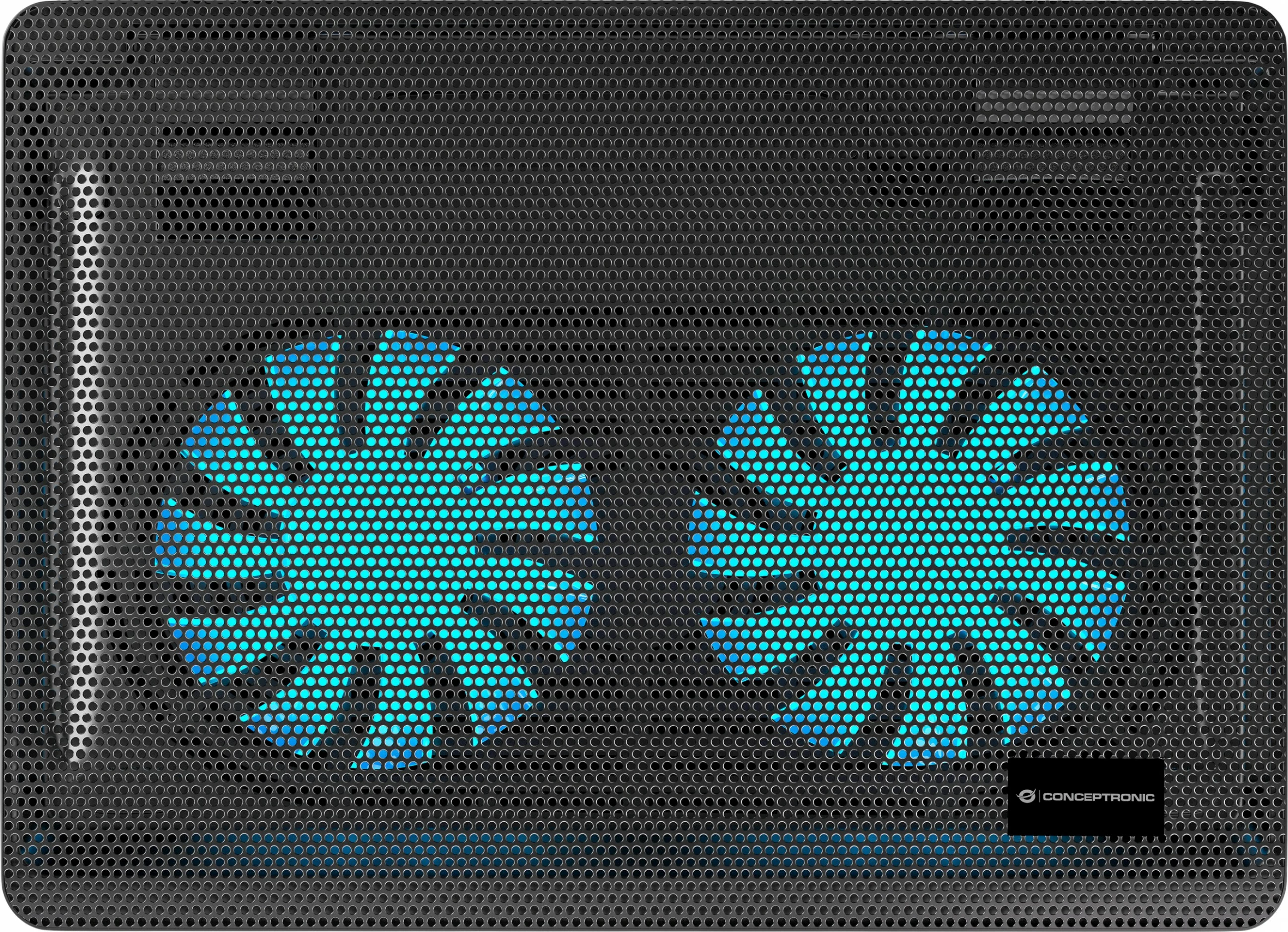 Mbështetëse ftohëse Conceptronic 2-Fan USB-A2.0 për laptop 15.6 inç, e zezë