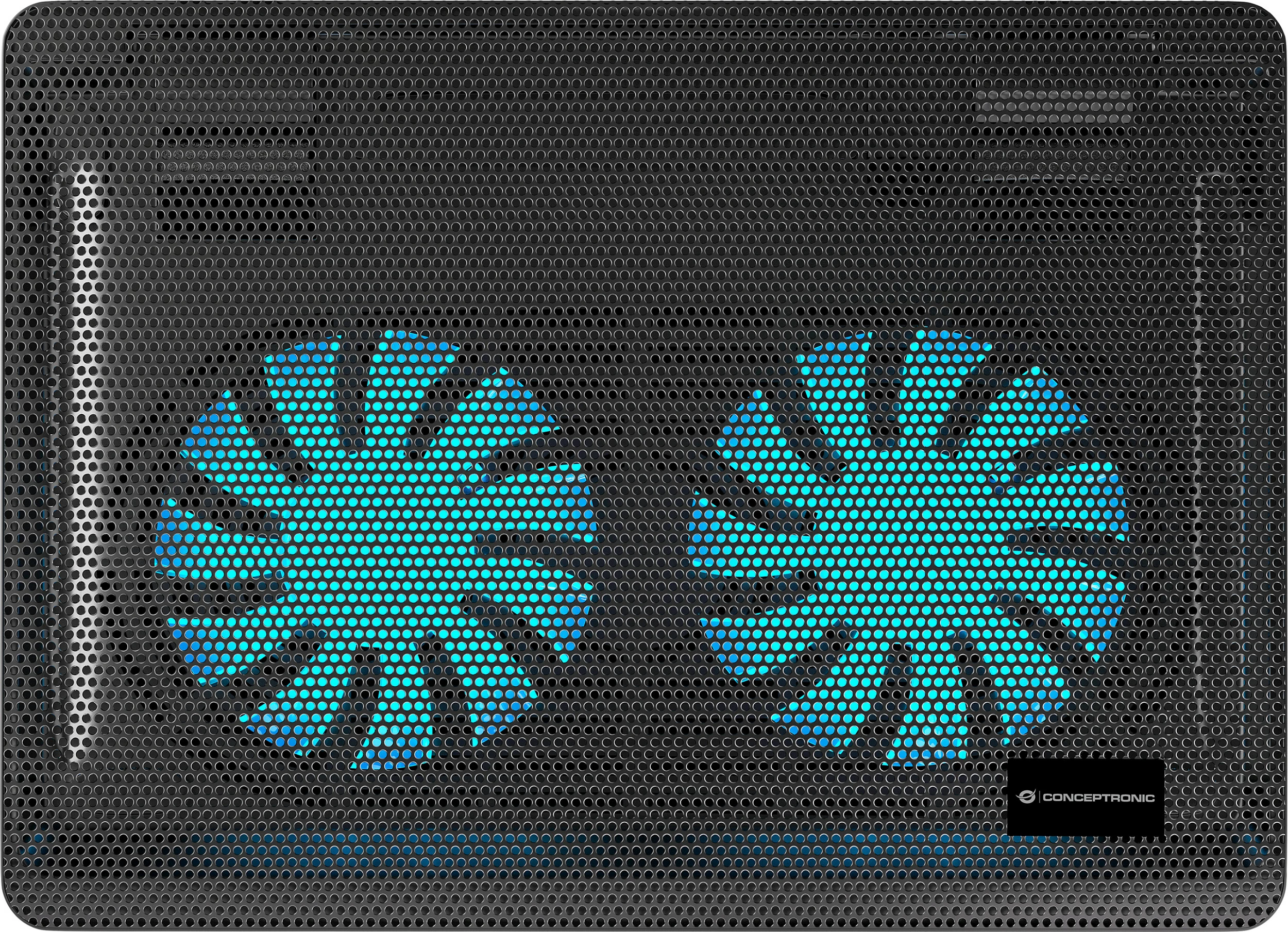 Mbështetëse ftohëse Conceptronic 2-Fan USB-A2.0 për laptop 15.6 inç, e zezë