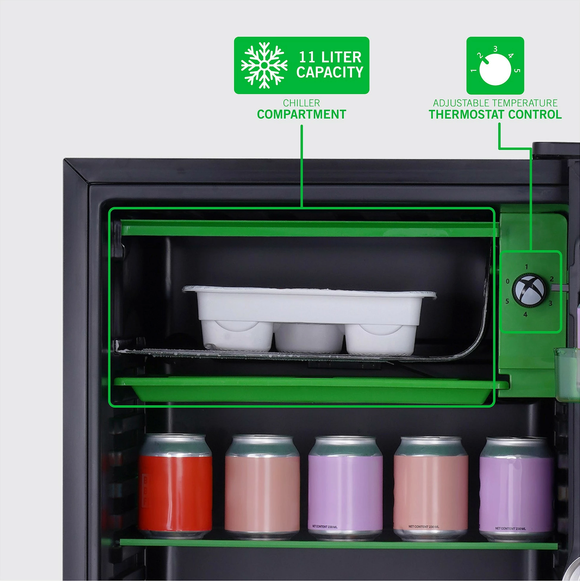 Frigorifer Ukonic Xbox 91L, me ngrirës sipër, i zi