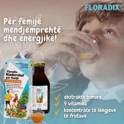 Shurup bimor me vitamina për fëmijë Salus FLORADIX Kindervital, 250 ml