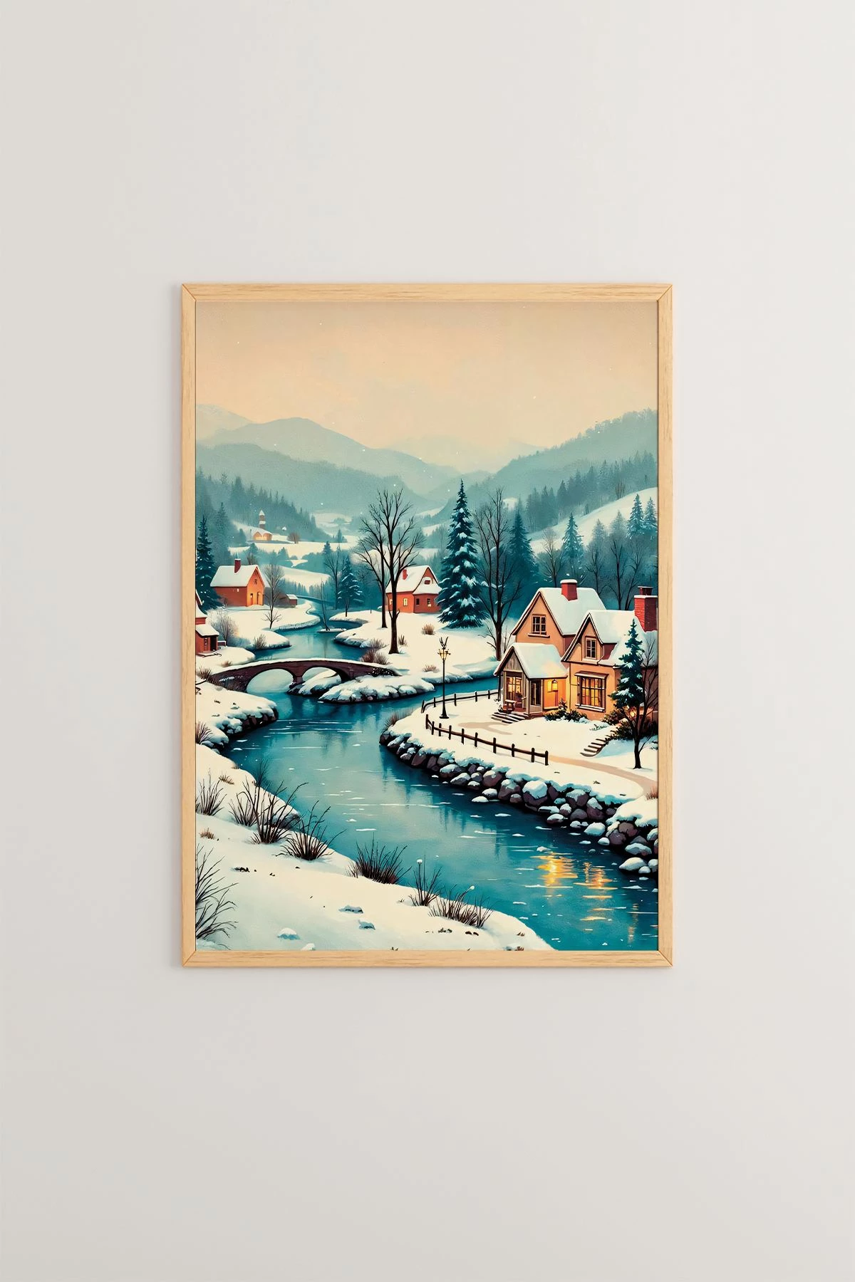 Pikturë dekorative me kornizë, Wallity, Nwyearsngmdl1, shumëngjyrëshe, 33x48cm