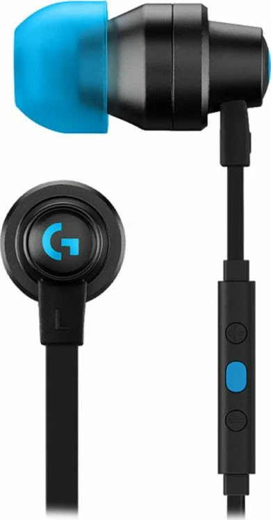 Kufje Logitech G333 (981-000924) in-ear gaming, me kabllo, 3.5mm + adaptor USB-C, me mikrofon, kaltër
