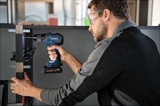 Pistol drill Bosch GSR 18V-55 Professional, 18V, pa çelës, brushless, zi/blu