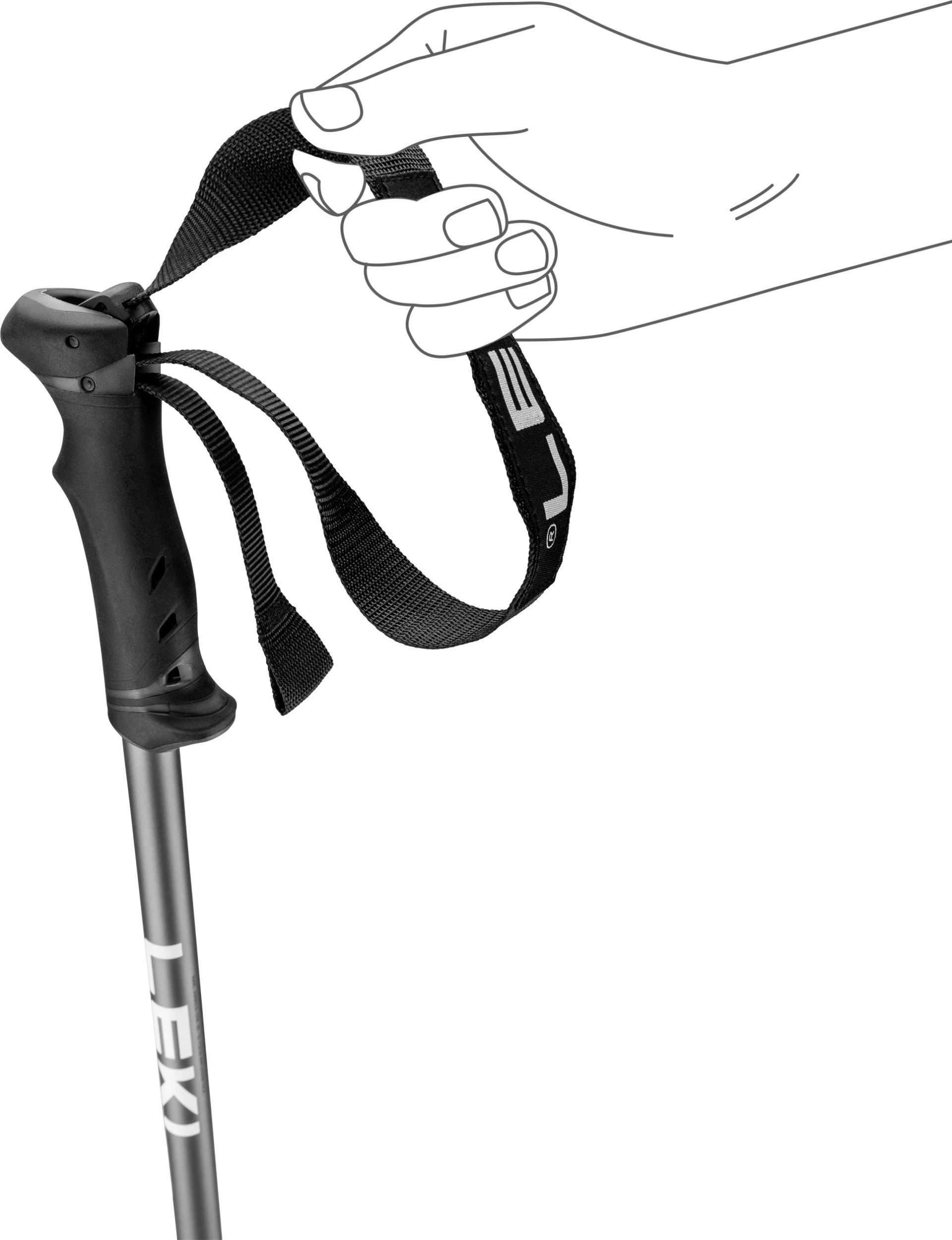 Shkopinj skijimi Leki QNTM 135 cm, zi/kuqe