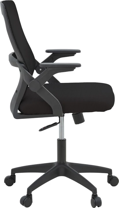 Karrige zyre Reji, material rrjetë dhe pëlhurë, e zezë, 58x60x89-99cm