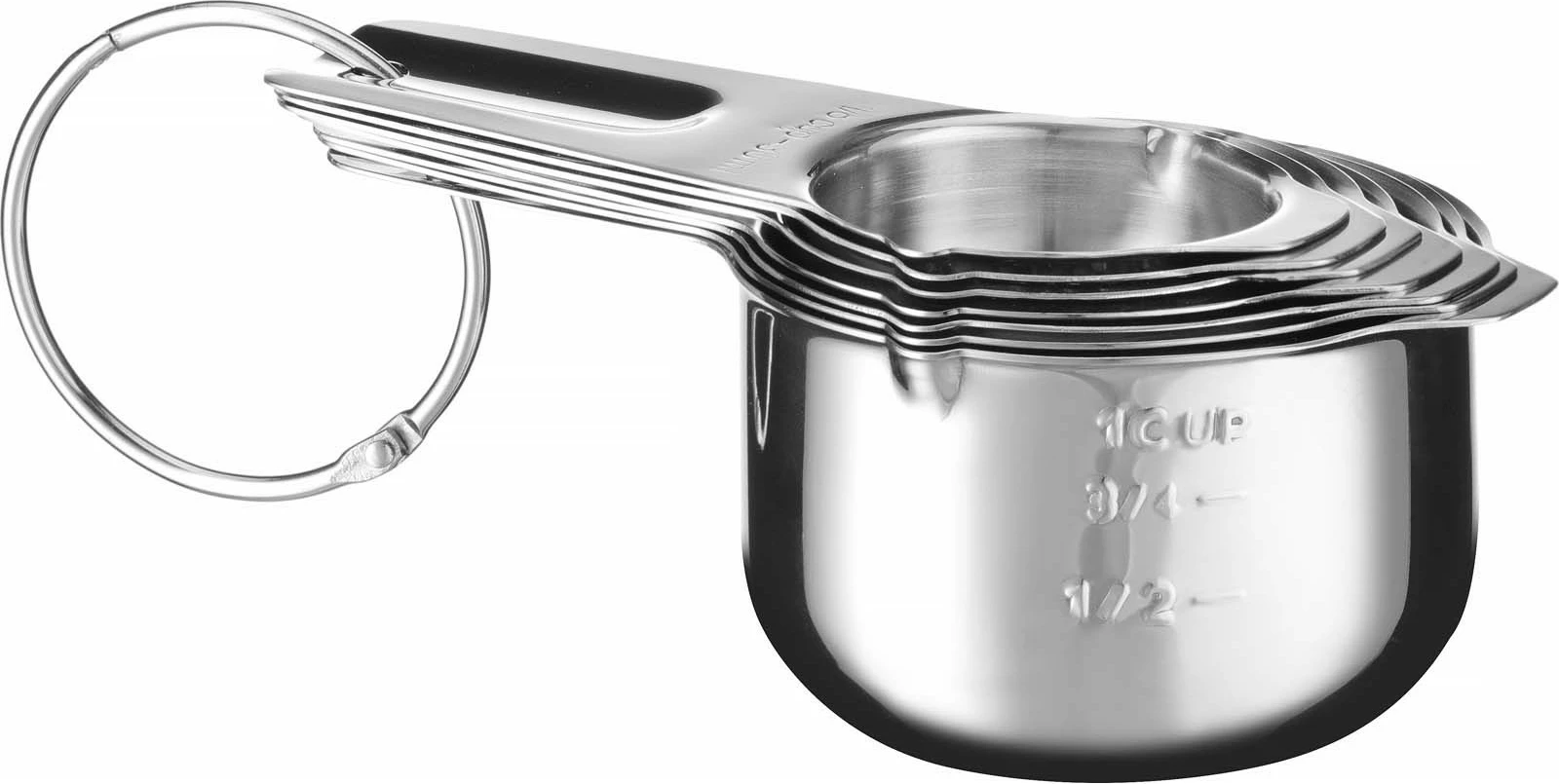 Set gotash matëse, Bar Up, inoks, 30–240 ml, me gypa derdhës dhe doreza me vrimë, argjendtë, set 7 copë