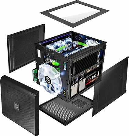 Kasë Thermaltake Core V21 (CA-1D5-00S1WN-00), Micro-ATX/Mini-ITX, Cube Tower, pa furnizim rryme, e zezë