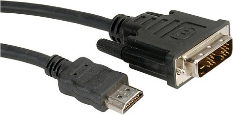 Kabllo ROLINE DVI-D (18+1) në HDMI, 5 m, e zezë
