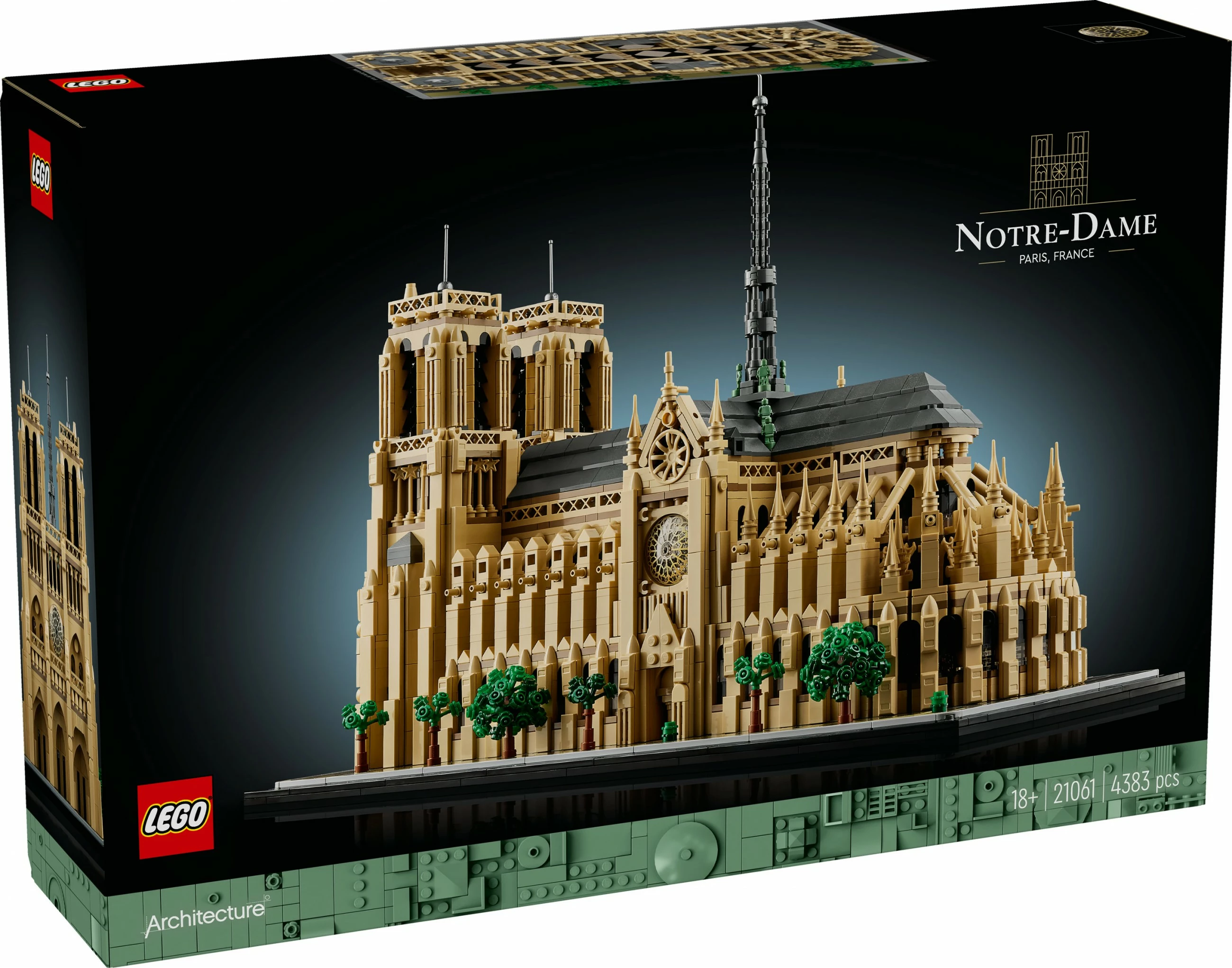 Set ndërtimi LEGO Architecture Notre-Dame de Paris, 4383 pjesë, plastikë, shumëngjyrësh