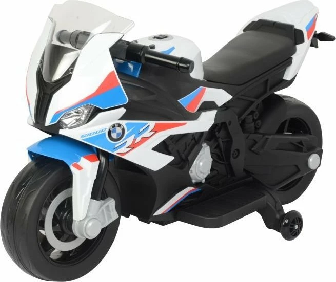 Motoçikletë me bateri për fëmijë Lean Cars BMW S1000RR 2156, 45W, 12V 3.5Ah, e bardhë