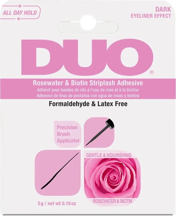 Ngjitës për qerpikë Ardell Duo Rosewater & Biotin Striplash Adhesive për femra i errët 5g