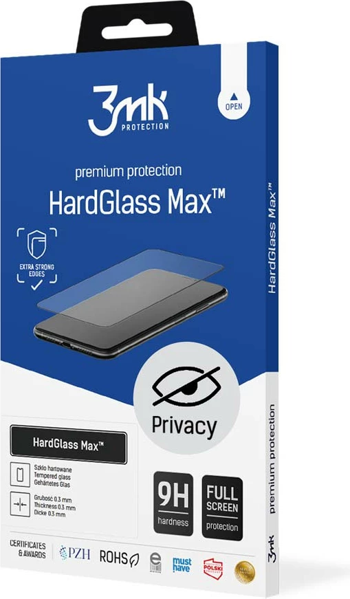 Xham mbrojtës privatësie 3mk HardGlass Max Privacy për iPhone 12/12 Pro, i zi