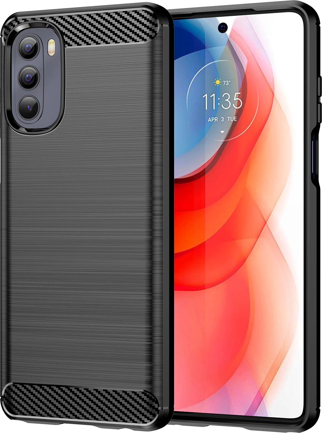 Mbështjellës Hurtel Carbon Case për Motorola Moto G Stylus 5G 2022, i zi