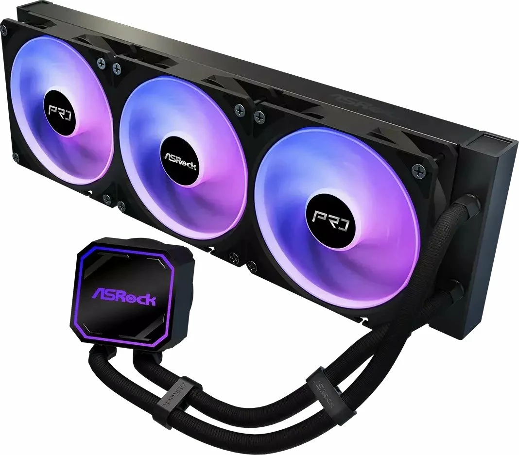 Ftohje e lëngshme CPU ASRock Pro 360 ARGB (90-APRA36-BAAGA6), radiator 360mm, 3x120mm PWM, AM4/AM5 & LGA1700/1851, e zezë, me pastë termike