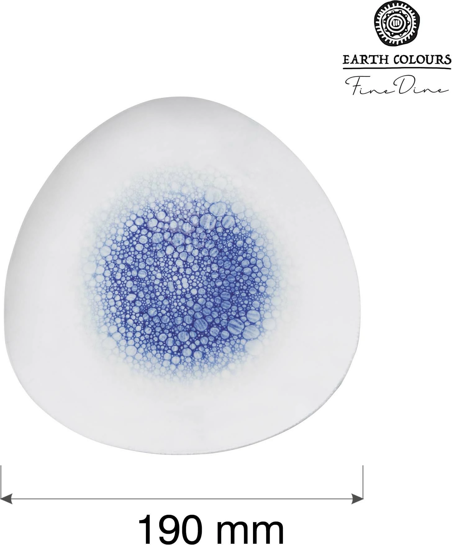 Pjatë trekëndore Fine Dine Serenity 190 mm, set 6 copë, blu